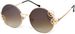 styleBREAKER Damen Sonnenbrille mit Zahnrad Applikation an den runden Gläsern, Metall Gestell, Retro Look 09020127