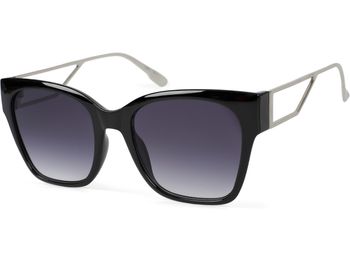 styleBREAKER Damen Oversize Sonnenbrille mit breiten Metall Bügeln, Polycarbonat Gläsern und Kunststoff Gestell 09020128