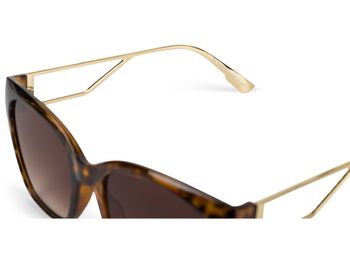 styleBREAKER Damen Oversize Sonnenbrille mit breiten Metall Bügeln, Polycarbonat Gläsern und Kunststoff Gestell 09020128