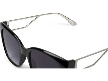styleBREAKER Damen Oversize Sonnenbrille mit breiten Metall Bügeln, Polycarbonat Gläsern und Kunststoff Gestell 09020128