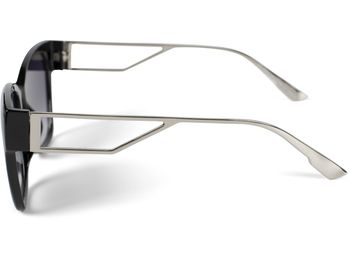 styleBREAKER Damen Oversize Sonnenbrille mit breiten Metall Bügeln, Polycarbonat Gläsern und Kunststoff Gestell 09020128