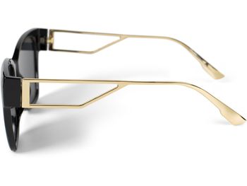 styleBREAKER Damen Oversize Sonnenbrille mit breiten Metall Bügeln, Polycarbonat Gläsern und Kunststoff Gestell 09020128