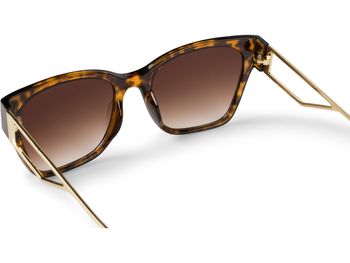 styleBREAKER Damen Oversize Sonnenbrille mit breiten Metall Bügeln, Polycarbonat Gläsern und Kunststoff Gestell 09020128