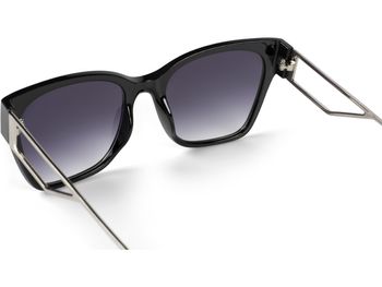 styleBREAKER Damen Oversize Sonnenbrille mit breiten Metall Bügeln, Polycarbonat Gläsern und Kunststoff Gestell 09020128