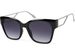 styleBREAKER Damen Oversize Sonnenbrille mit breiten Metall Bügeln, Polycarbonat Gläsern und Kunststoff Gestell 09020128