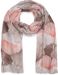styleBREAKER Damen Schal mit farbigem Ginkgo Leaves Blätter Muster Print und kurzen Fransen, leichtes Tuch, Stola 01016208