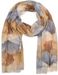 styleBREAKER Damen Schal mit farbigem Ginkgo Leaves Blätter Muster Print und kurzen Fransen, leichtes Tuch, Stola 01016208
