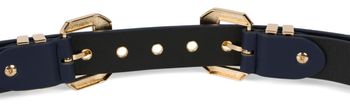 styleBREAKER Damen Gürtel mit doppelter goldener Schnalle und Lochnieten, B-Low Belt, Taillengürtel, kürzbar 03010121