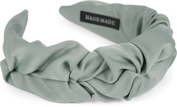 styleBREAKER Damen Haarreif mit schimmernder geflochtener Oberfläche in Rüschen Optik, Haarband, Haarschmuck 04027035