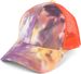 styleBREAKER Damen Ponytail Baseball Cap im Batik Look mit Mesh Einsatz, Basecap, Klettverschluss verstellbar 04023081