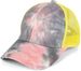 styleBREAKER Damen Ponytail Baseball Cap im Batik Look mit Mesh Einsatz, Basecap, Klettverschluss verstellbar 04023081
