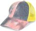 styleBREAKER Damen Ponytail Baseball Cap im Batik Look mit Mesh Einsatz, Basecap, Klettverschluss verstellbar 04023081
