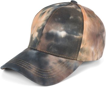 styleBREAKER Damen Baseball Cap mit Batik Muster | 6-Panel Sommer Basecap Baumwolle | Cappy mit Schirm verstellbar | Jedes Cap ein Unikat