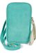 styleBREAKER Damen Leder Handy Umhängetasche aus weichem Veloursleder, Reißverschluss, Echtleder Mini Bag 02012373