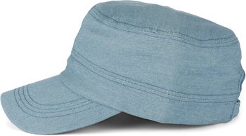 styleBREAKER Unisex Military Cap in Jeans Optik, Denim, Army, Click and Snap Verschluss verstellbar 04023084
