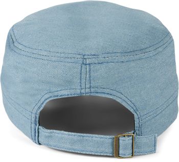 styleBREAKER Unisex Military Cap in Jeans Optik, Denim, Army, Click and Snap Verschluss verstellbar 04023084