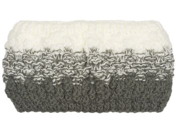 styleBREAKER Damen Strick Stirnband 2-Farbig mit Ombre Farbverlauf, Thermo Fleece Futter, Winter Headband 04026057