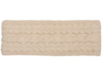 styleBREAKER Damen Strick Stirnband einfarbig mit Zopfmuster, Thermo Fleece Futter, Winter Headband Uni 04026058