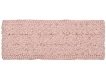 styleBREAKER Damen Strick Stirnband einfarbig mit Zopfmuster, Thermo Fleece Futter, Winter Headband Uni 04026058