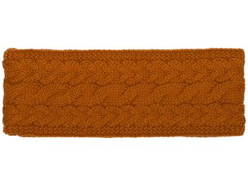 styleBREAKER Damen Strick Stirnband einfarbig mit Zopfmuster, Thermo Fleece Futter, Winter Headband Uni 04026058