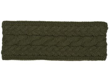 styleBREAKER Damen Strick Stirnband einfarbig mit Zopfmuster, Thermo Fleece Futter, Winter Headband Uni 04026058