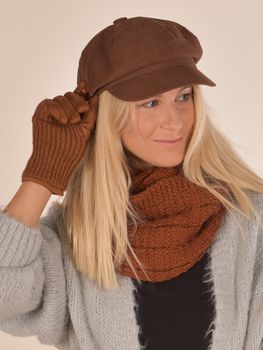 styleBREAKER Damen Ballonmütze aus weichem Stoff, Schirmmütze Vintage Style, Bakerboy Schiebermütze, Newsboy Cap 04023086