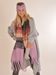 styleBREAKER Damen Web Strickschal mit bunt meliertem Streifen Muster und langen dicken Fransen, warmer Winter, Stola 01017146