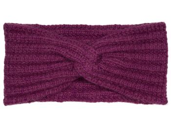 styleBREAKER Damen Strick Stirnband mit Rippstrickmuster und Twist Knoten, Rippmuster, warmes Winter Haarband, Headband 04026059