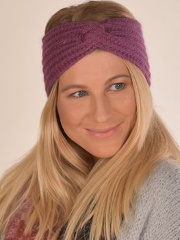 styleBREAKER Damen Strick Stirnband mit Rippstrickmuster und Twist Knoten, Rippmuster, warmes Winter Haarband, Headband 04026059