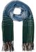 styleBREAKER Damen Feinstrick Schal mit bunt gestreiftem Zick-Zack Muster und Fransen, warme Winter Stola mehrfarbig 01017149