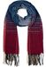 styleBREAKER Damen Feinstrick Schal mit bunt gestreiftem Zick-Zack Muster und Fransen, warme Winter Stola mehrfarbig 01017149
