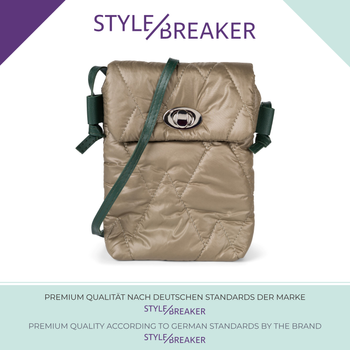 styleBREAKER Damen Mini Bag Umhängetasche mit Rauten Steppmuster, Drehverschluss, Stepptasche, Einfarbig gesteppt 02012377