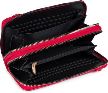 styleBREAKER Damen 2 in 1 Mini Bag Umhängetasche mit Rauten Prägung, Geldbörse, Handytasche, Schultertasche 02012379