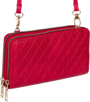 styleBREAKER Damen 2 in 1 Mini Bag Umhängetasche mit Rauten Prägung, Geldbörse, Handytasche, Schultertasche 02012379