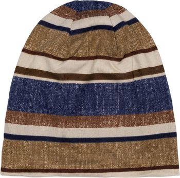 styleBREAKER Unisex Feinstrick Beanie Mütze mit buntem Streifen Muster, Leichte Longbeanie mehrfarbig gestreift 04024194