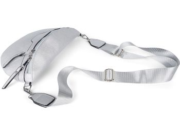 styleBREAKER Damen Umhängetasche in Halbmond Form, abnehmbarer verstellbarer Schultergurt, Einfarbige Handtasche 02012380