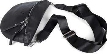 styleBREAKER Damen Umhängetasche in Halbmond Form, abnehmbarer verstellbarer Schultergurt, Einfarbige Handtasche 02012380