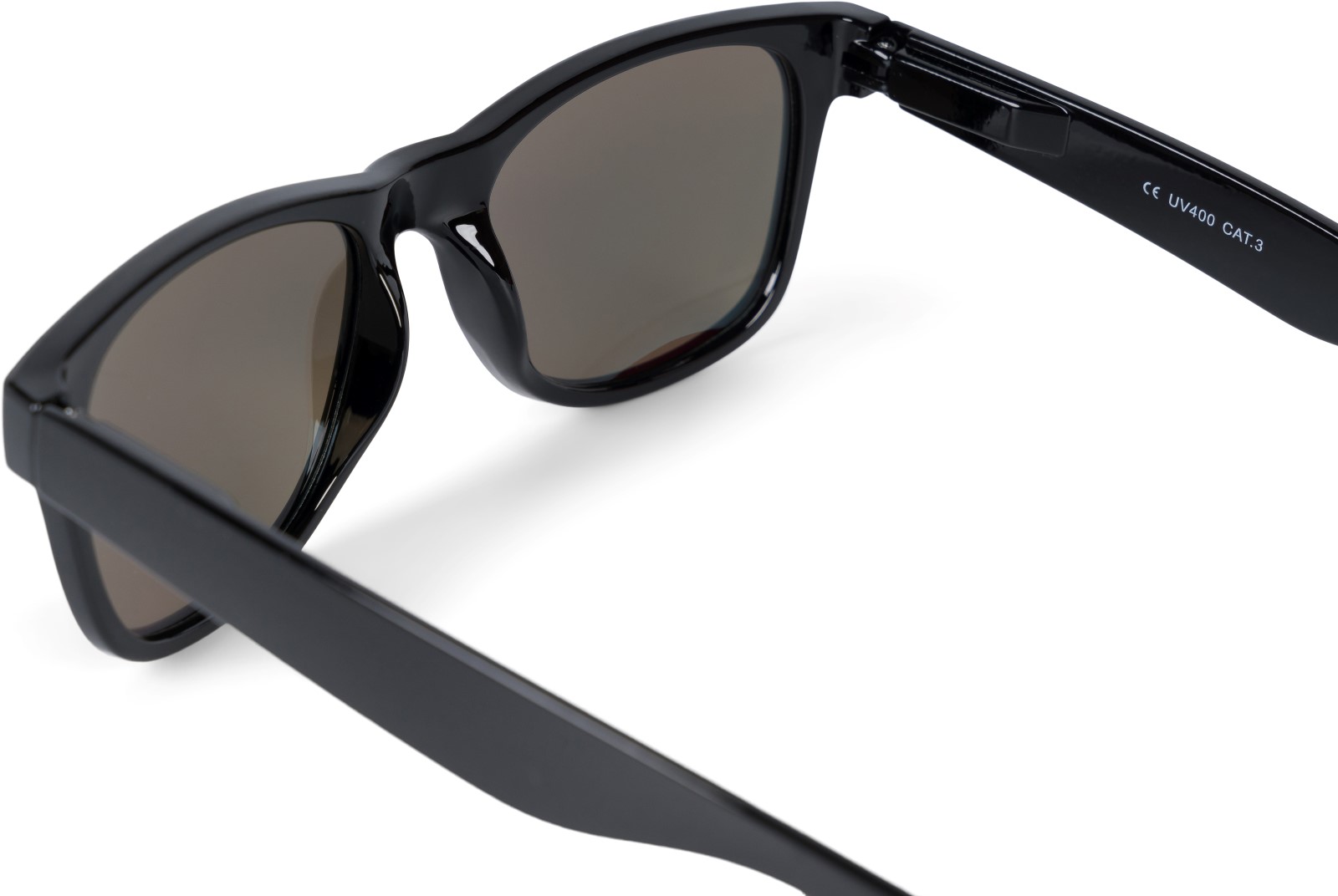 Nerd Sonnenbrille Rechteckig Polarisiert Verspiegelt Schwarz Silber BOX 16P 