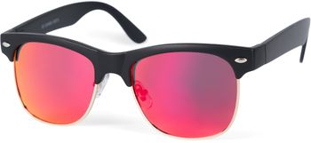styleBREAKER Kinder Sonnenbrille mit Ovalen Gläsern Kunststoff Metall Rahmen, Polycarbonat Gläsern, Retro 09020135