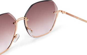 styleBREAKER Damen Ovale Oversize Sonnenbrille mit Diamant Schliff, Rahmenlos mit getönten Gläsern, Metallrahmen 09020136