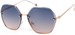 styleBREAKER Damen Ovale Oversize Sonnenbrille mit Diamant Schliff, Rahmenlos mit getönten Gläsern, Metallrahmen 09020136