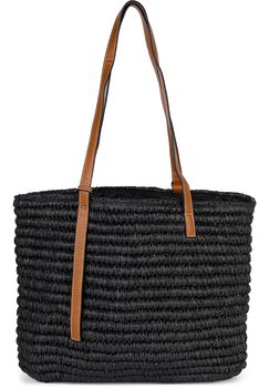styleBREAKER Damen Korbflecht Schultertasche aus Papierstroh, Strandtasche mit langen Henkeln, Flechttasche, Shopper 02012381