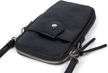 styleBREAKER Damen Umhängetasche klein mit Reißverschluss, Mini Bag Handtasche Einfarbig verstellbar, Handytasche 02012382