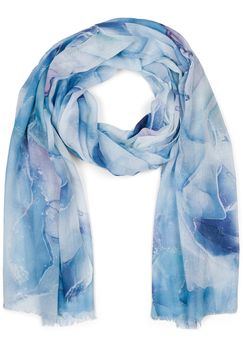 styleBREAKER Damen Schal mit edlem Marmor Muster und kurzen Fransen, leichtes Tuch in Pastell Farben, Stola 01016219