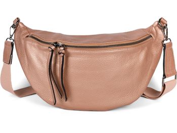 styleBREAKER Damen Halbmond Schultertasche groß | Crossbody Umhängetasche Handtasche mit 2 Wege Reißverschluss & verstellbarem Schultergurt 37 x 17 cm