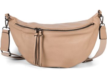 styleBREAKER Damen Halbmond Schultertasche groß | Crossbody Umhängetasche Handtasche mit 2 Wege Reißverschluss & verstellbarem Schultergurt 37 x 17 cm