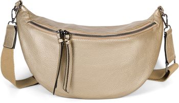 styleBREAKER Damen Halbmond Crossbody Schultertasche, abnehmbarer verstellbarer Schultergurt, Einfarbige Handtasche 02012386
