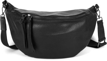 styleBREAKER Damen Halbmond Schultertasche groß | Crossbody Umhängetasche Handtasche mit 2 Wege Reißverschluss & verstellbarem Schultergurt 37 x 17 cm