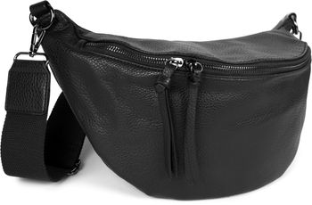 styleBREAKER Damen Halbmond Schultertasche groß | Crossbody Umhängetasche Handtasche mit 2 Wege Reißverschluss & verstellbarem Schultergurt 37 x 17 cm
