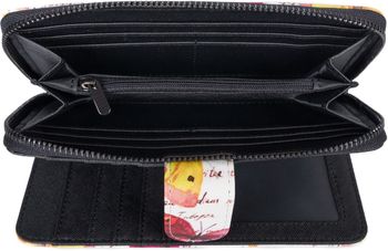 styleBREAKER Damen Geldbörse mit buntem Schmetterling Muster, Vintage Design, Reißverschluss, Portemonnaie 02040156